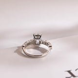 Stunning 1.0 - 2.0 CT Emerald Moissanite Engagement Ring with Pave Design 3