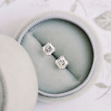 1.50 TCW Asscher Shape Moissanite Stud Earrings in Gold 3