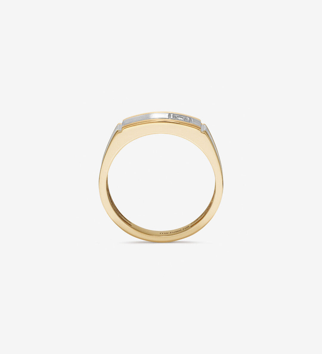 0.02 TCW Round Moissanite Sonet Men's Wedding Band in Solid Gold 2