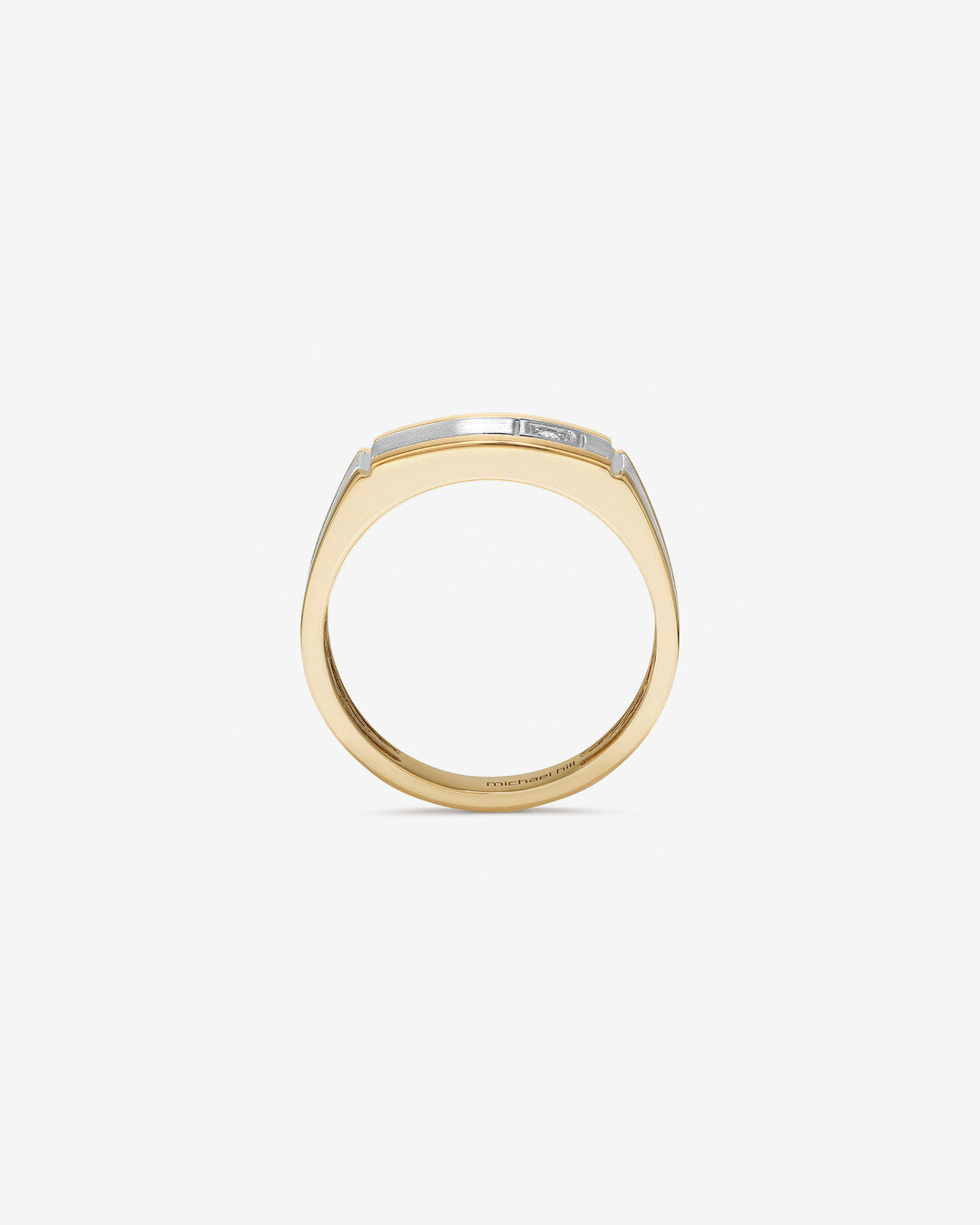 0.02 TCW Round Moissanite Sonet Men's Wedding Band in Solid Gold 2