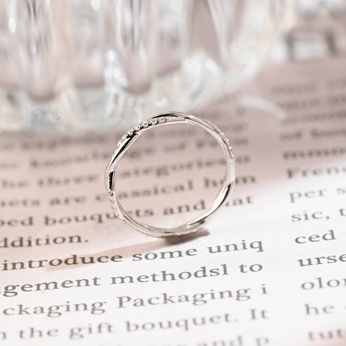 0.2 TCW Round Cut Moissanite Bridal Wedding Band 7