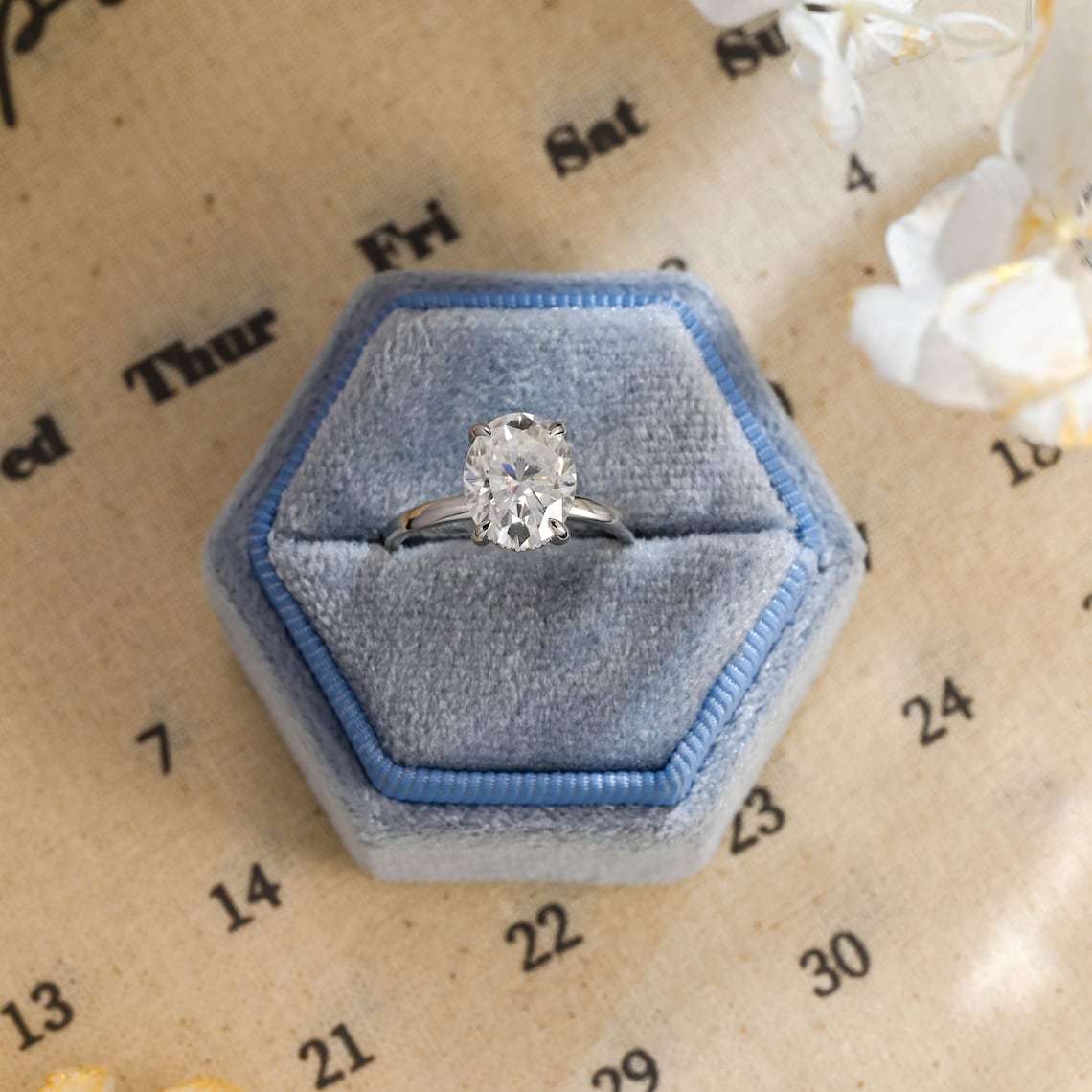 Stunning 1.0 CT Oval Moissanite Engagement Ring with Hidden Halo Design 9