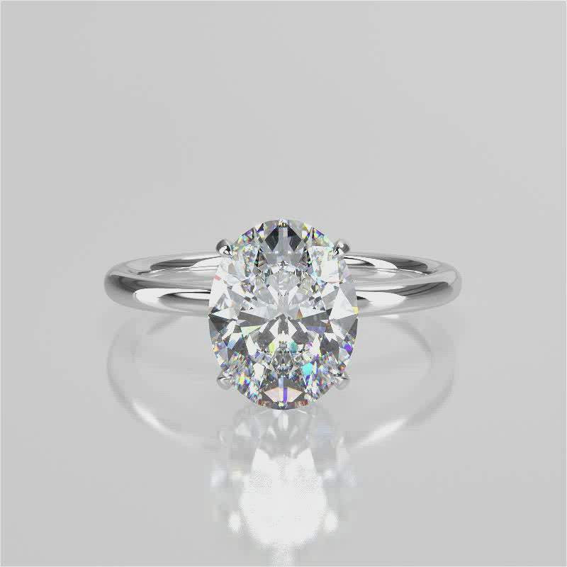 Stunning 2.11 CT Oval Moissanite Engagement Ring with Hidden Halo Design 1