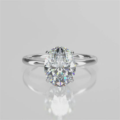 Stunning 2.11 CT Oval Moissanite Engagement Ring with Hidden Halo Design 1