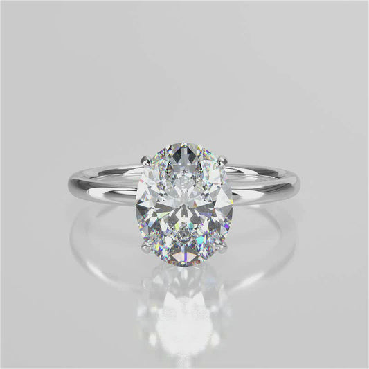 Stunning 2.11 CT Oval Moissanite Engagement Ring with Hidden Halo Design 1