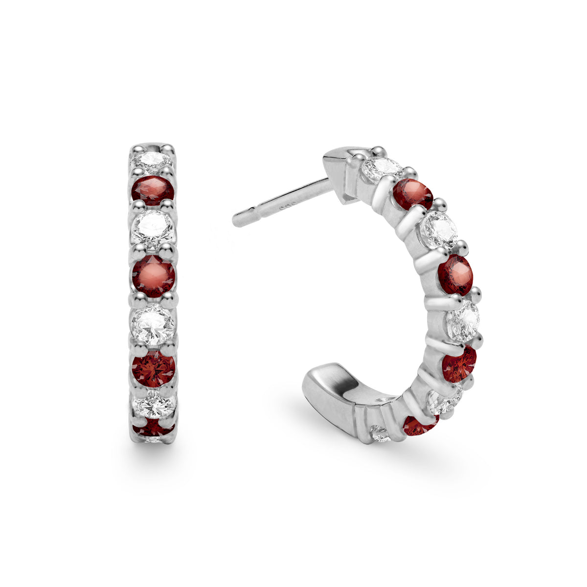 1.12 TCW Round Garnet Lab Made Diamond- January Birthstone Earrings 5