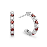 1.12 TCW Round Garnet Lab Made Diamond- January Birthstone Earrings 5