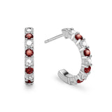 1.12 TCW Round Garnet Lab Made Diamond- January Birthstone Earrings 5