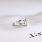 Stunning 1.0 - 2.0 CT Emerald Moissanite Engagement Ring with Pave and Halo Design 7