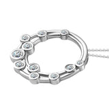 Round Cut Cubic Zirconia in 925 Sterling Silver Necklace 4