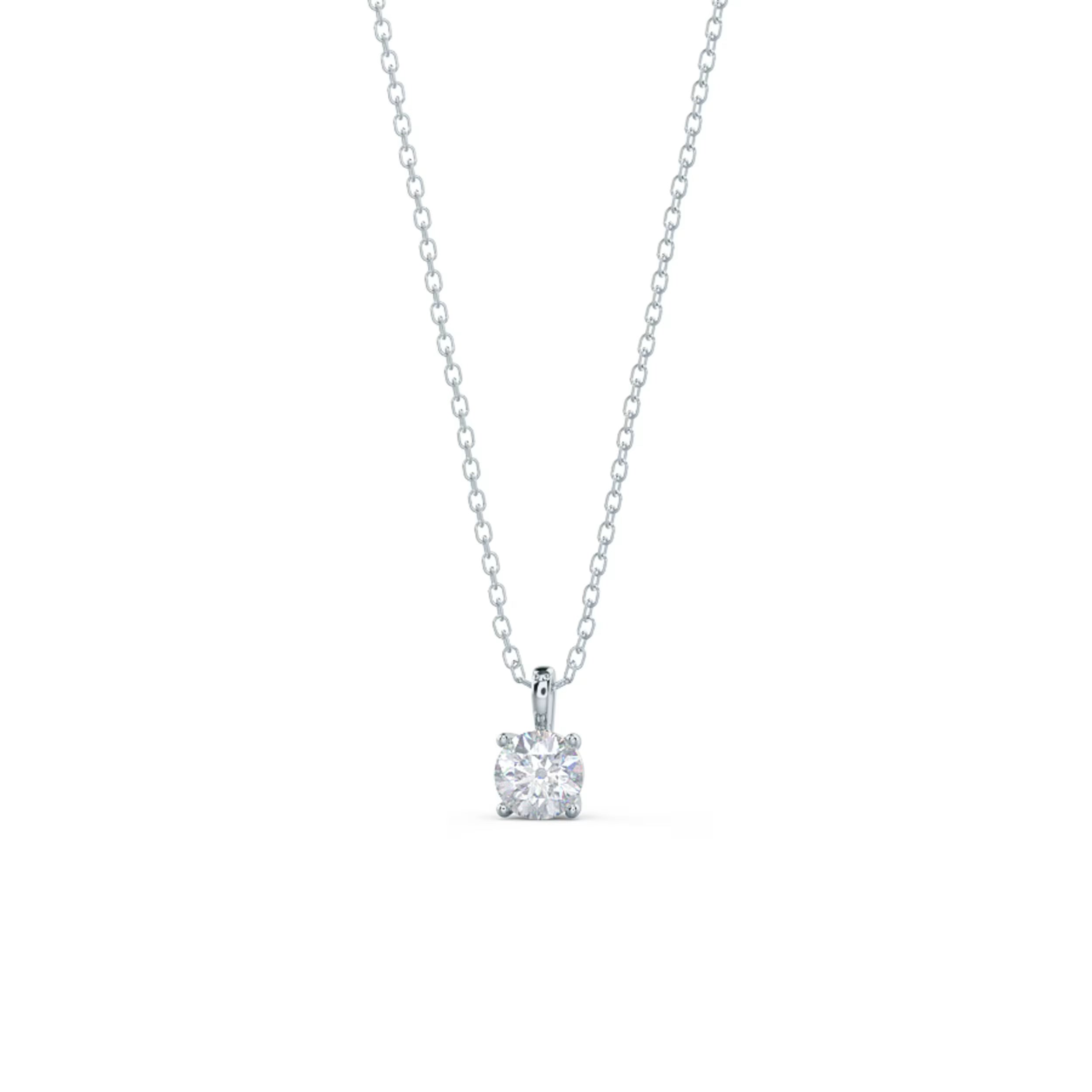 1.0 CT Round Moissanite Diamond Solitaire Necklace in Solid Gold 5