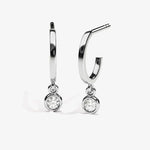 0.10 TCW Round Cut Moissanite Bezel Drop Earrings in Gold 3