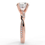 Stunning 2.0 CT Round Moissanite Engagement Ring with Twisted Pave Design 10