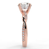 Stunning 2.0 CT Round Moissanite Engagement Ring with Twisted Pave Design 10