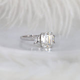 Stunning 3.60 CT Emerald Moissanite Engagement Ring with Three stone Design 2