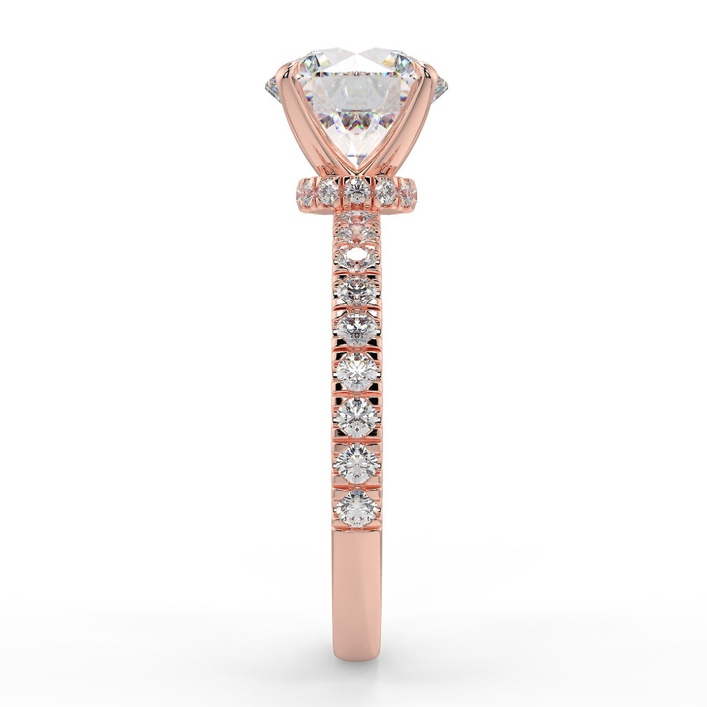 Stunning 2.0 CT Round Moissanite Engagement Ring with Pave Design 10
