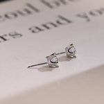 0.70 TCW Round Cut Moissanite Stud Earrings in Gold 10