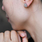 0.50 TCW Round Cut Moissanite Halo Earrings in Gold 4