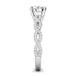 Stunning 0.5 CT Round Moissanite Stones Engagement Ring In Twisted Pave Design 4