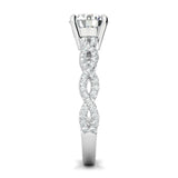 Stunning 0.5 CT Round Moissanite Stones Engagement Ring In Twisted Pave Design 4