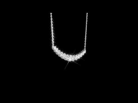 Round Cut Cubic Zirconia in 925 Sterling Silver Necklace 11