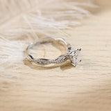 Stunning 2.0 CT Round Moissanite Engagement Ring with Twisted Pave Design 5