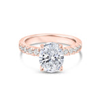 Stunning 3.0 CT Oval Moissanite Engagement Ring in Pave Design 1