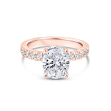 Stunning 3.0 CT Oval Moissanite Engagement Ring in Pave Design 1
