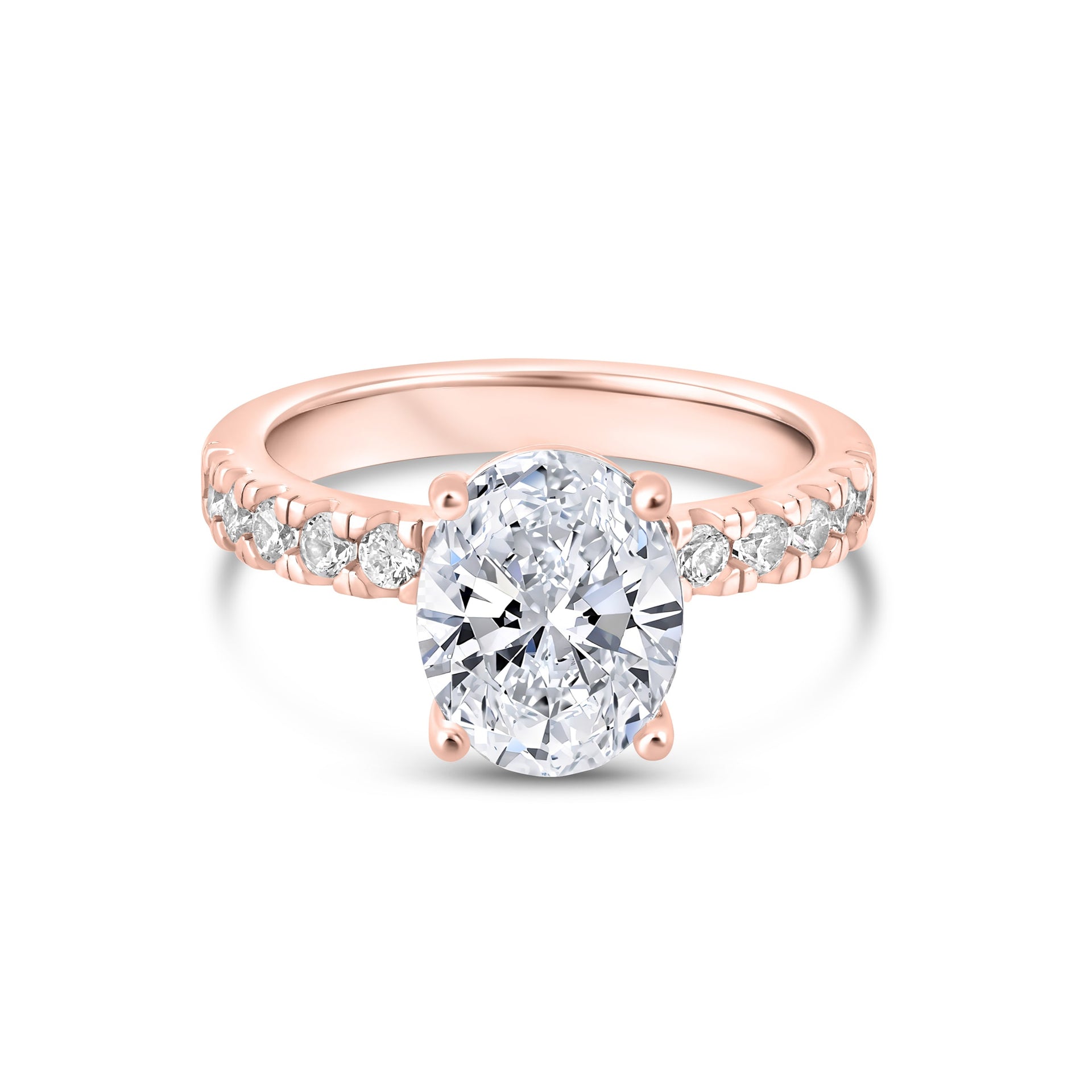 Stunning 3.0 CT Oval Moissanite Engagement Ring in Pave Design 1