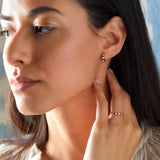 0.27 TCW Round Ruby Lab Made Diamond- July Birthstone Hoop Earrings 2