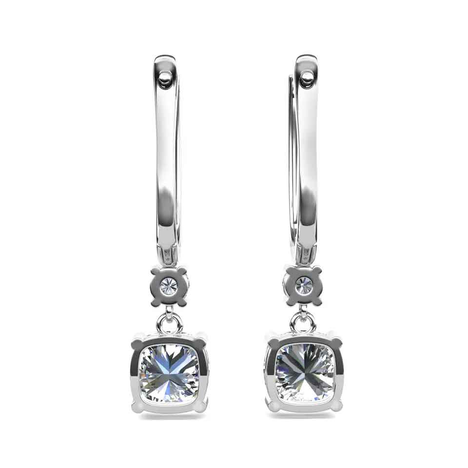 Round Cut Cubic Zirconia in 925 Sterling Silver Earrings 9