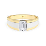 Stunning 1.0 CT Emerald Moissanite Men's Wedding Band with Solitaire Design 1