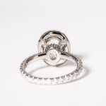 Stunning 2.0 CT Oval Moissanite Engagement Ring with Halo & Pave Design 3