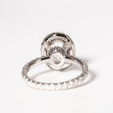 Stunning 2.0 CT Oval Moissanite Engagement Ring with Halo & Pave Design 3