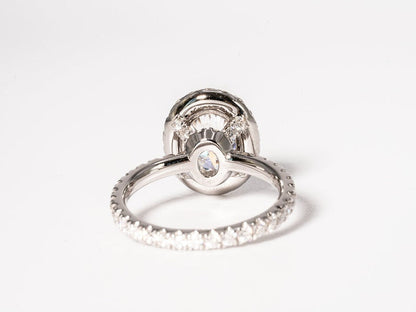 Stunning 2.0 CT Oval Moissanite Engagement Ring with Halo & Pave Design 3
