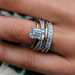 Emerald Cut Solitaire Style Cubic Zirconia in 925 Sterling Silver Ring 2