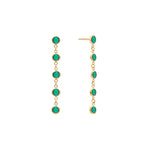 2.5 TCW Round Emerald Lab Made Diamond-May Birthstone Drop Earrings 1