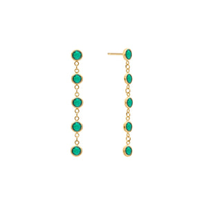 2.5 TCW Round Emerald Lab Made Diamond-May Birthstone Drop Earrings