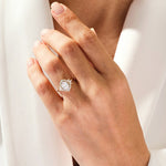Stunning 1.50 CT Oval Moissanite Engagement Ring with Cluster Design 7