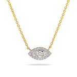 0.50 CT  Round Moissanite Diamond Halo Pendant Necklace in Solid Gold 2