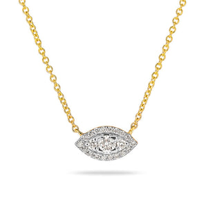 0.50 CT  Round Moissanite Diamond Halo Pendant Necklace in Solid Gold