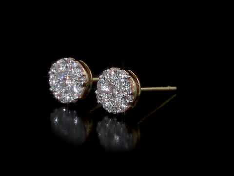 Round Cut Cubic Zirconia in 925 Sterling Silver Earrings 3