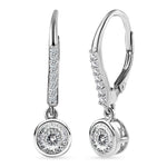 Round Cut Cubic Zirconia in 925 Sterling Silver Earrings 1
