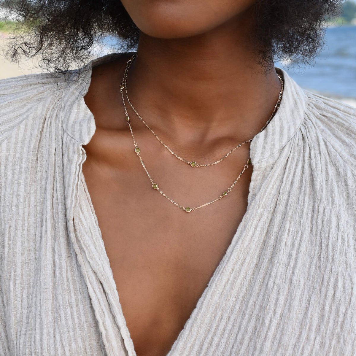 2.75 TCW Round Peridot Lab Made Diamond- August Birthstone Necklace 6