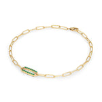 1.5 TCW Round Emerald Lab Made Diamond-May Birthstone Chain Bracelet 4