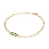 1.5 TCW Round Emerald Lab Made Diamond-May Birthstone Chain Bracelet 4
