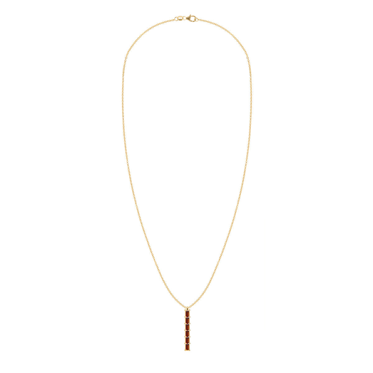 0.14 TCW Baguette Garnet Lab Made Diamond- January Birthstone Necklace 5
