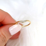Stunning 0.06 TCW Round Moissanite Stones Curved Wedding Bands 4