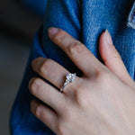 Stunning 1.0 - 2.0 CT Oval Moissanite Engagement Ring with Cluster Design 6