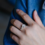 Stunning 1.0 - 2.0 CT Oval Moissanite Engagement Ring with Cluster Design 6